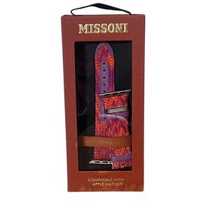 Missoni Apple Watch Band 38/40/41mm Purple Orange Zigzag Knit SLMW1028FS